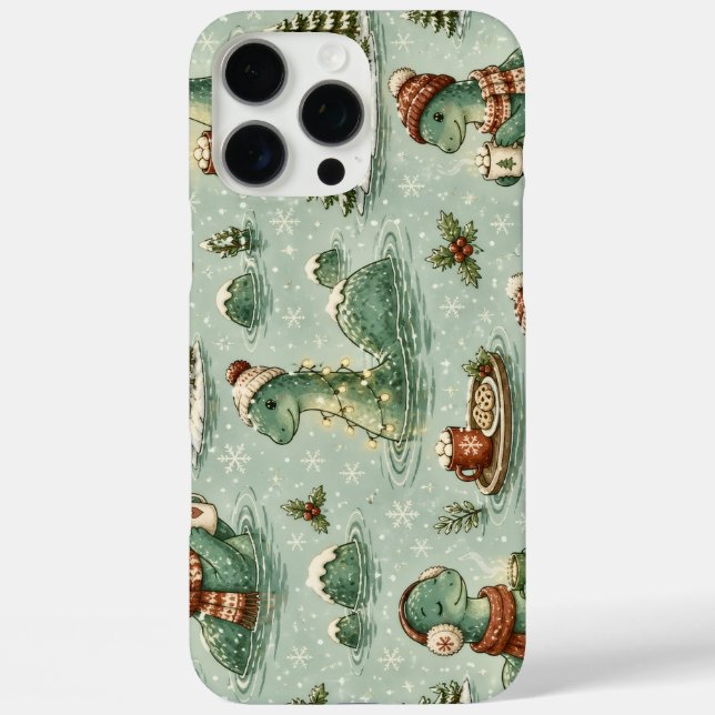 Funda iPhone 16 Pro Max Navidad Nessie Monstruo del Lago Ness Acogedores C (Reverso )
