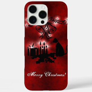 Funda iPhone 16 Pro Max Navidades Artdeco con gato negro