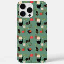 Funda iPhone 16 Pro Max Navidades Gatos Negros
