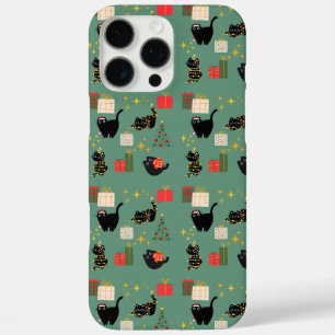 Funda iPhone 16 Pro Max Navidades Gatos Negros