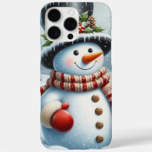 Funda iPhone 16 Pro Max Navidades lindos, vintage/caprichosos/snowman inve