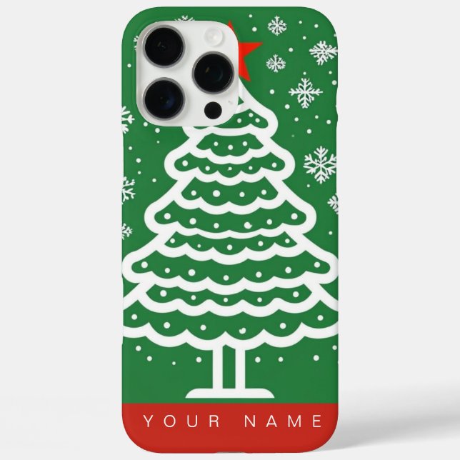 Funda iPhone 16 Pro Max Navidades verdes y rojos (Reverso )