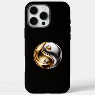 Funda iPhone 16 Pro Max Negro 4 Luxe iPhone 16 Pro Max, Armonía Yin Yang