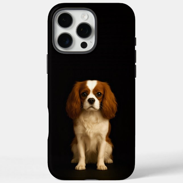 Funda iPhone 16 Pro Max Negro 4 Luxe iPhone 16 Pro Max, Cavalier Spaniel (Reverso)