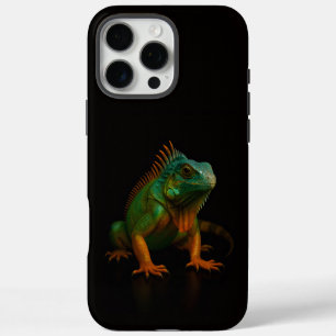 Funda iPhone 16 Pro Max Negro 4 Luxe iPhone 16 Pro Max, Iguana Verde