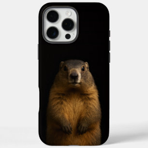 Funda iPhone 16 Pro Max Negro 4 Luxe iPhone 16 Pro Max, Marmota Esponjosa