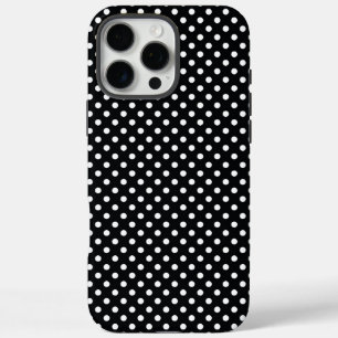 Funda iPhone 16 Pro Max Negro con lunares blancos