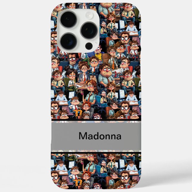 Funda iPhone 16 Pro Max negro de estrés laboral (Reverso )