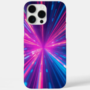 Funda iPhone 16 Pro Max Neon Light Speed arte digital abstracto futurista