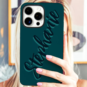 Funda iPhone 16 Pro Max Nombre de letra minúscula modernista en añil