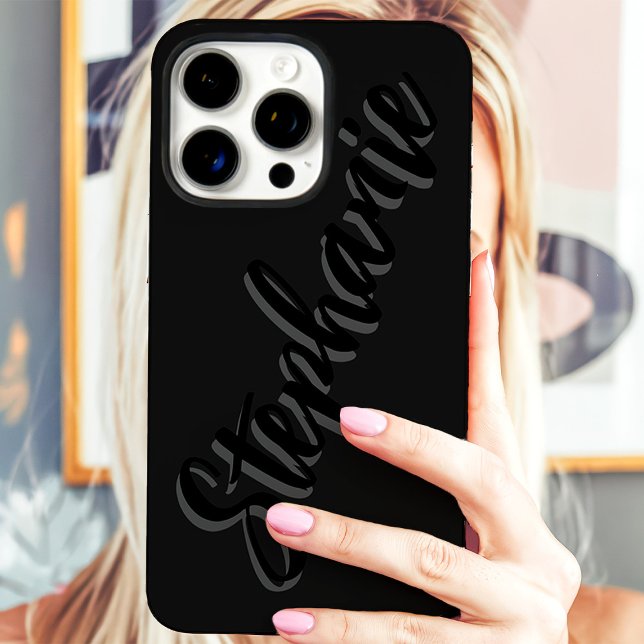 Funda iPhone 16 Pro Max Nombre de letra minúscula negra moderna (Subido por el creador)
