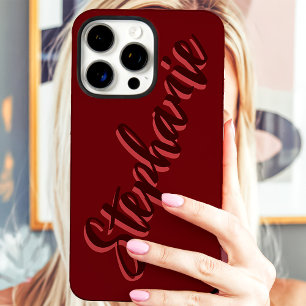 Funda iPhone 16 Pro Max Nombre de letra minúscula roja moderna
