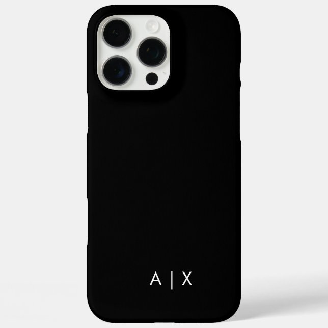 Funda iPhone 16 Pro Max Nombre de pareja monograma simple (Reverso )