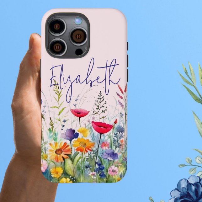 Funda iPhone 16 Pro Max Nombre del guión femenino del jardín de flores sil (Subido por el creador)