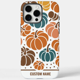 Funda iPhone 16 Pro Max Nombre personalizado de calabaza de caída de corte