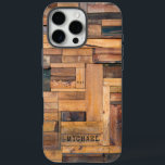 Funda iPhone 16 Pro Max Nombre personalizado de la madera rústica<br><div class="desc">Planchas de madera rústica Nombre personalizado de la madera iPhone 16 Pro Max Funda. Este diseño rústico incluye tablas de madera apiladas con su nombre personalizado. Personalice editando el texto en el cuadro de texto proporcionado.</div>