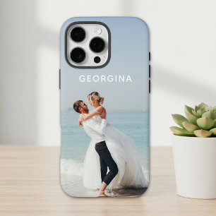 Funda iPhone 16 Pro Max Nombre personalizado de la plantilla de fotografía