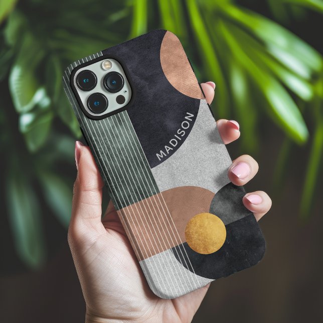 Funda iPhone 16 Pro Max Nombre personalizado de mármol geométrico abstract (Subido por el creador)