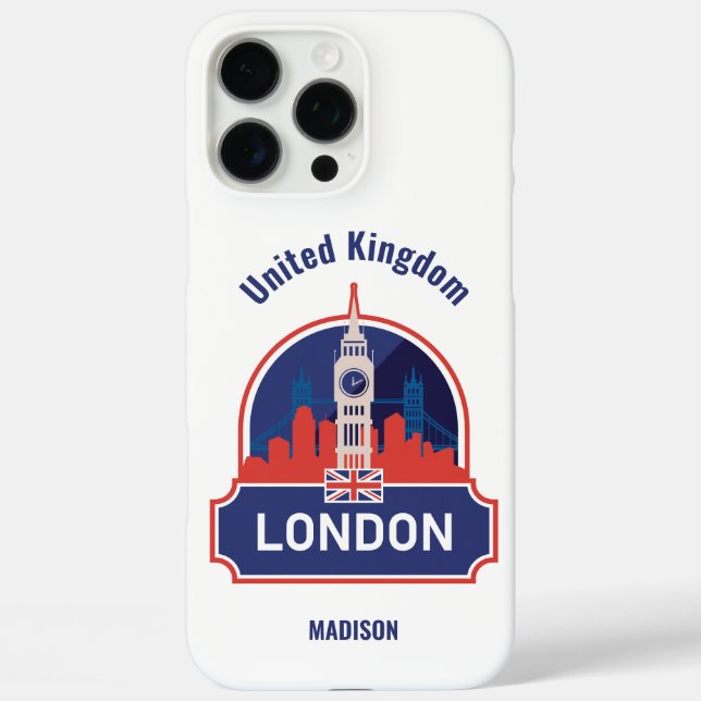 Funda iPhone 16 Pro Max Nombre personalizado Londres (Reverso )