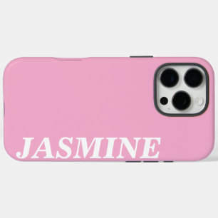 FUNDA iPhone 16 PRO MAX NOMBRE PERSONALIZADO MODERNO Y ELEGANTE COLOR ROSA