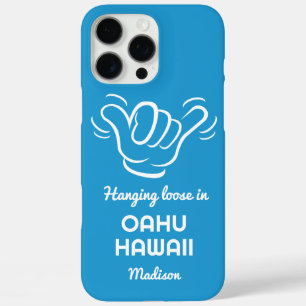 Funda iPhone 16 Pro Max Nombre personalizado, ubicación y color Shaka