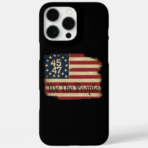 Funda iPhone 16 Pro Max Nosotros El Pueblo Trump 45 47 Bandera Vintage Det