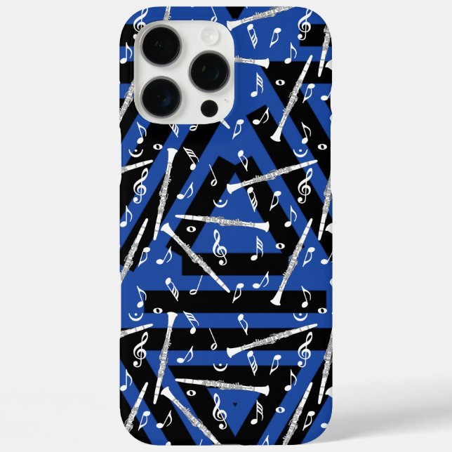 Funda iPhone 16 Pro Max Notas musicales de White Clarinets (Reverso )