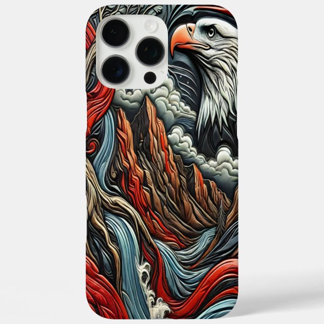 Funda iPhone 16 Pro Max Obra de arte Majestad del Águila de la Naturaleza (Reverso )
