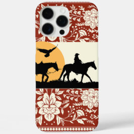 Funda iPhone 16 Pro Max Ocaso del arte popular floral vaquero occidental r