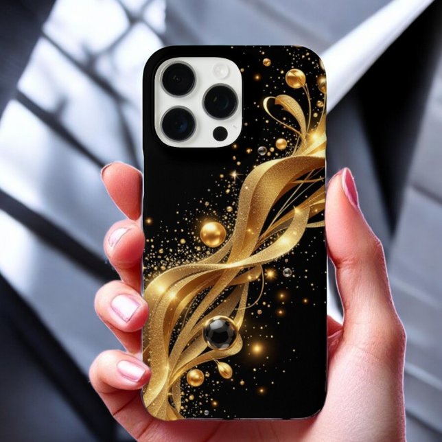 Funda iPhone 16 Pro Max Ola de oro de medianoche (Subido por el creador)