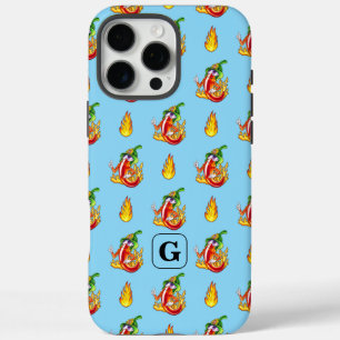 Funda iPhone 16 Pro Max Opción inicial del patrón de pimienta y llama para