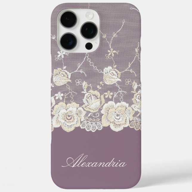 Funda iPhone 16 Pro Max Orquídea Romántica Morada Floral (Reverso )