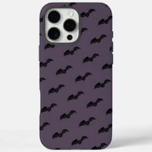 Funda iPhone 16 Pro Max Oscuro Morado Bruja Gótica Bat Halloween