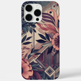 Funda iPhone 16 Pro Max Oscuro Romance Borgoña Art Deco Verano Floral