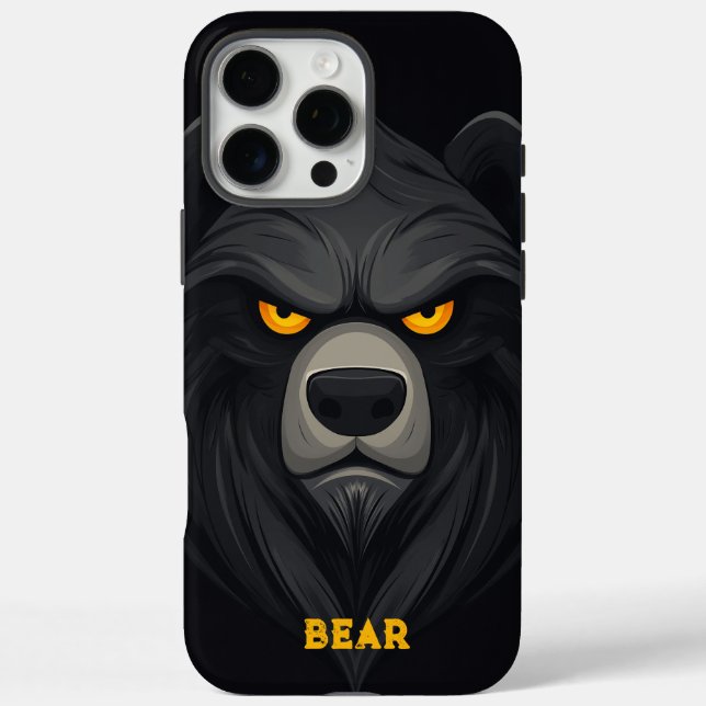 Funda iPhone 16 Pro Max Oso enojado personalizado (Reverso)