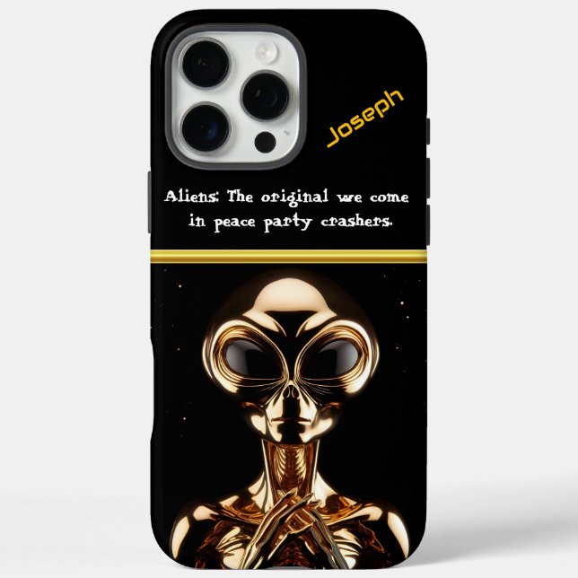 Funda iPhone 16 Pro Max OVNI en el área 51 bajo el cielo estrellado (Reverso)