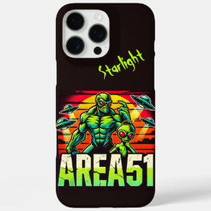 Funda iPhone 16 Pro Max Ovnis de neón sobrevuelan el Área 51