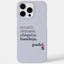 Funda iPhone 16 Pro Max Padel Phone Case-Personalize Word Vibe Black Grey