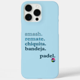 Funda iPhone 16 Pro Max Padel Phone Case-Personalize Word Vibe Sky Blue