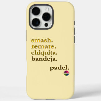 Funda iPhone 16 Pro Max Padel Phone Case-Personalize Word Vibe Yellow Gold