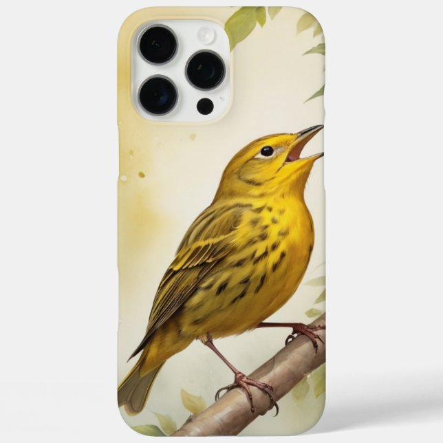 Funda iPhone 16 Pro Max pájaro amarillo (Reverso )