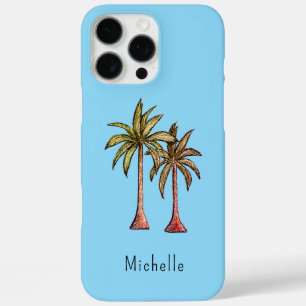 Funda iPhone 16 Pro Max Palm Trees tropicales Blue Coastal Personalizado