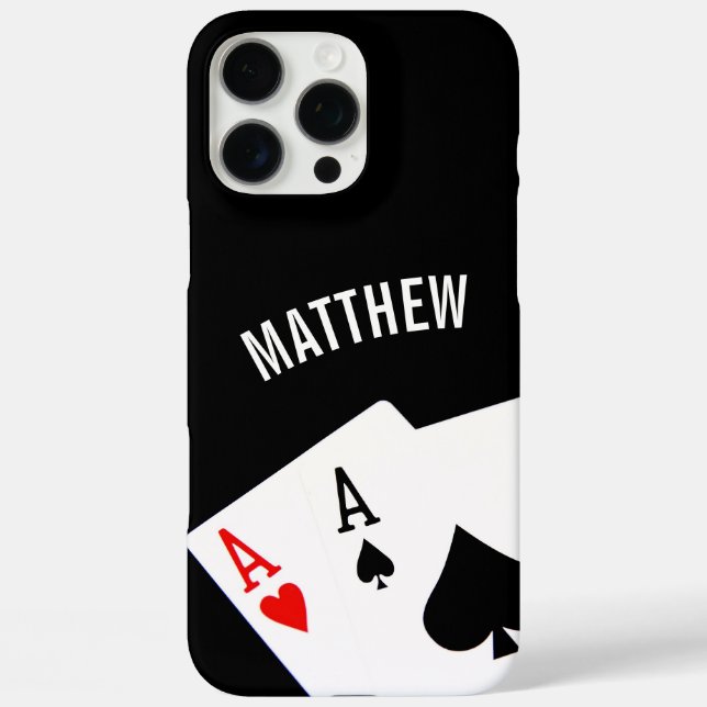 Funda iPhone 16 Pro Max Par de Póquer de Aces (Reverso )