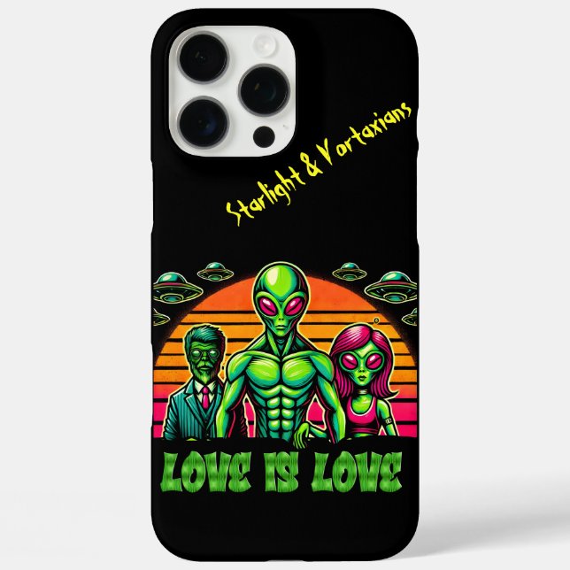 Funda iPhone 16 Pro Max Pareja extranjera en afecto galáctico (Reverso )