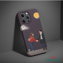 Pareja ilustrativa de color púrpura oscuro Boho