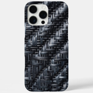 Funda iPhone 16 Pro Max Patrón 3D texturizado de tejido de fibra de carbon