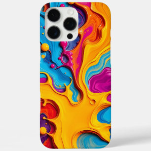 Funda iPhone 16 Pro Max Patrón abstracto de salpicaduras de pintura fluida