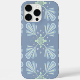 Funda iPhone 16 Pro Max Patrón abstracto floral azul