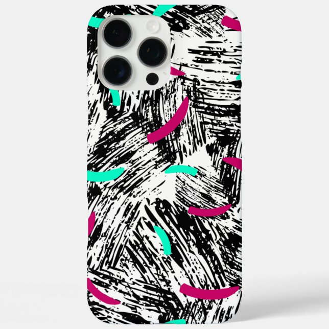 Funda iPhone 16 Pro Max Patrón abstracto moderno. (Reverso )