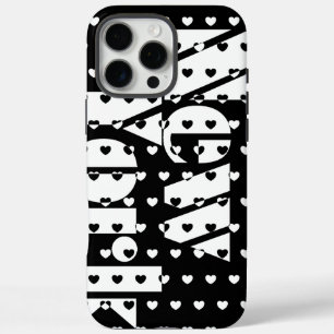Funda iPhone 16 Pro Max Patrón Corazón Blanco Y Negro De Nueva York